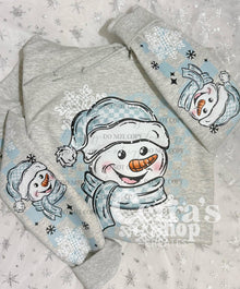  Checker Happy Snowman Hoodie/crewneck