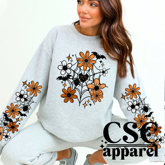 Floral Spider Web Hoodie/Crewneck