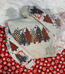  Plaid Trees LARGE HOODIE
