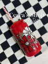 Red Christmas Florals Glass Tumbler