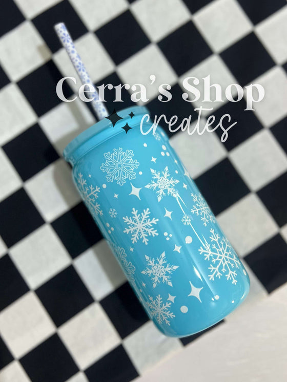 Snowflake Glass Tumbler