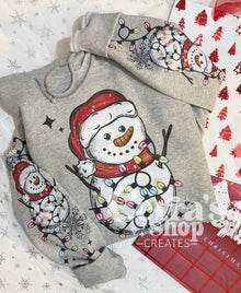  Christmas Lights Snowman Hoodie/crewneck
