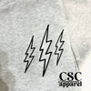 Embroidered lightning bolts