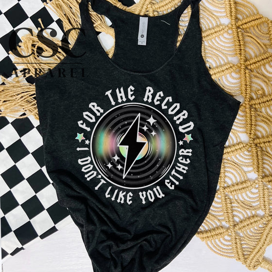 For the record racerback Graphic tank