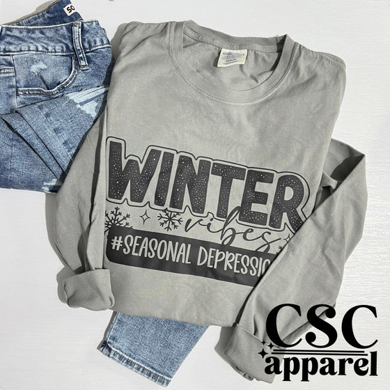 Winter vibes long sleeve graphic Shirt